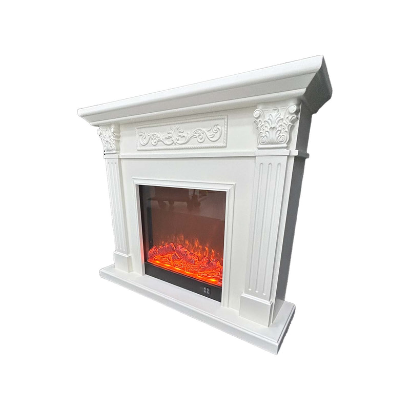 P-PH135-WH 120cm Stockholm white electric fire place