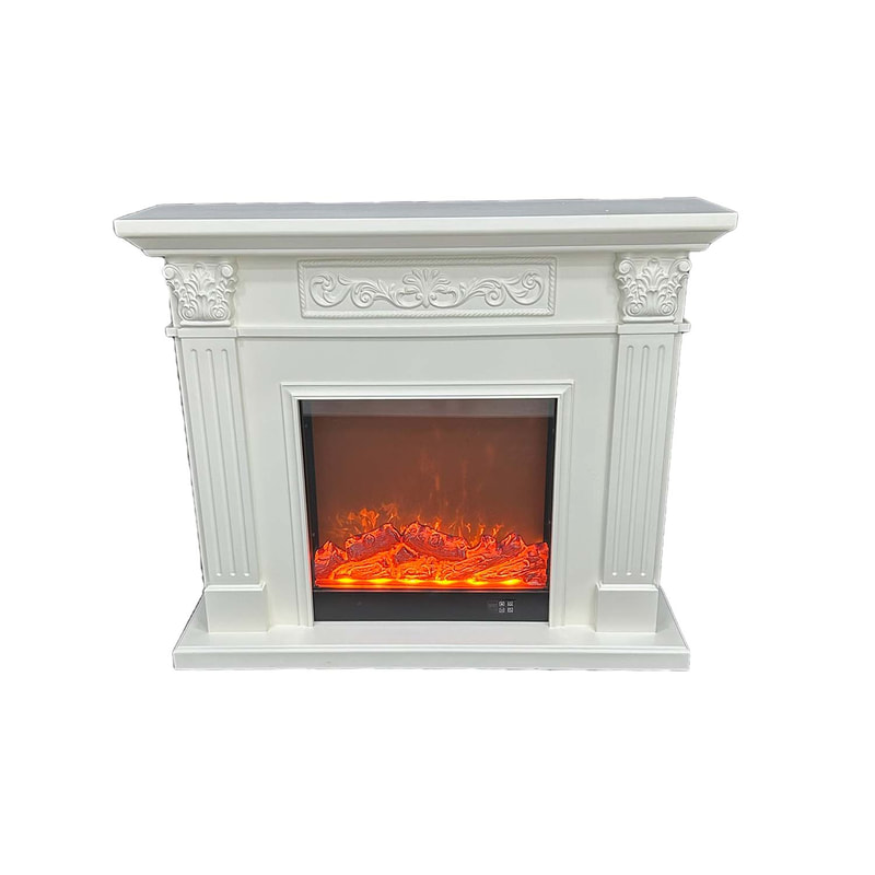 P-PH135-WH 120cm Stockholm white electric fire place