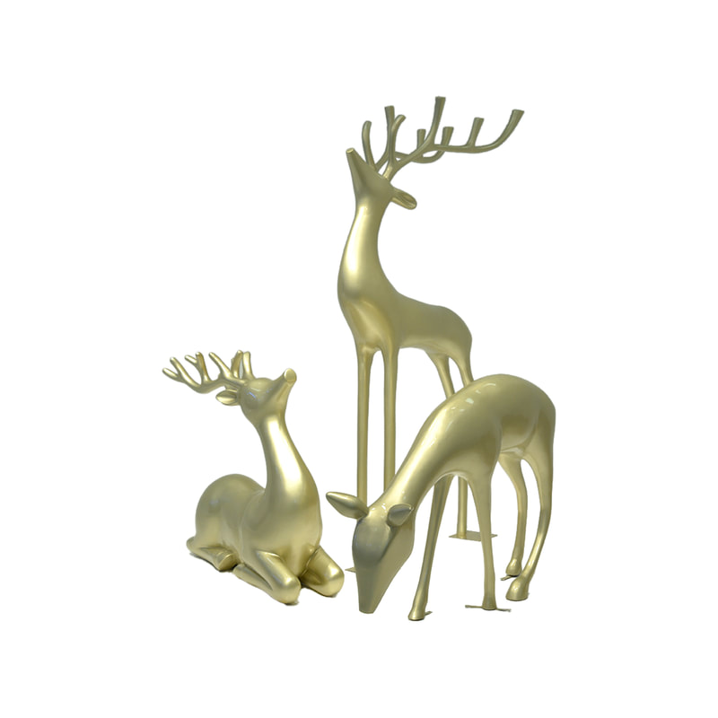 P-PH137-GD Type 1 giant gold deer set of 3