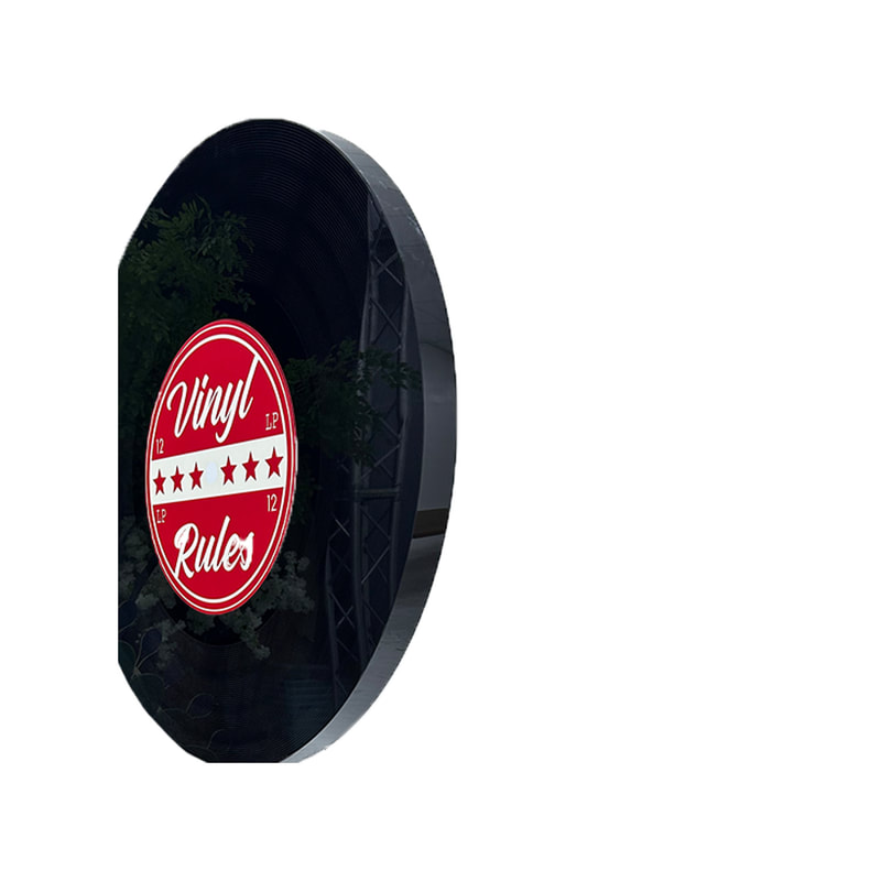 P-PH153-MC 200cm vinyl record disc with red label