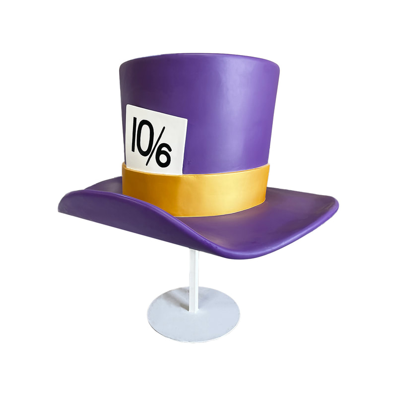 P-PH154-MC 140cm Hatter's hat in purple with gold band