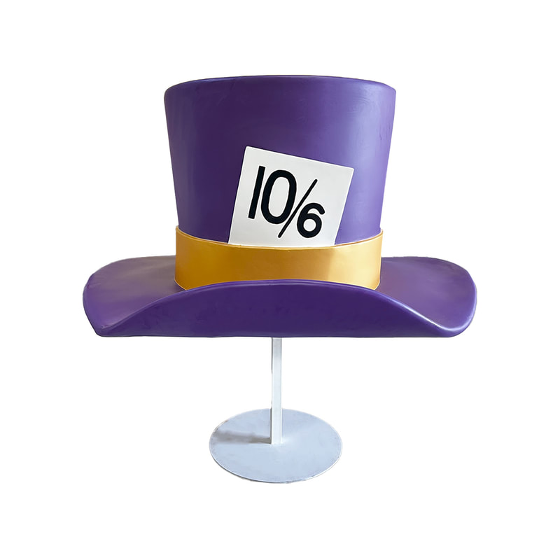 P-PH154-MC 140cm Hatter's hat in purple with gold band