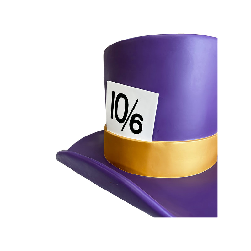 P-PH154-MC 140cm Hatter's hat in purple with gold band