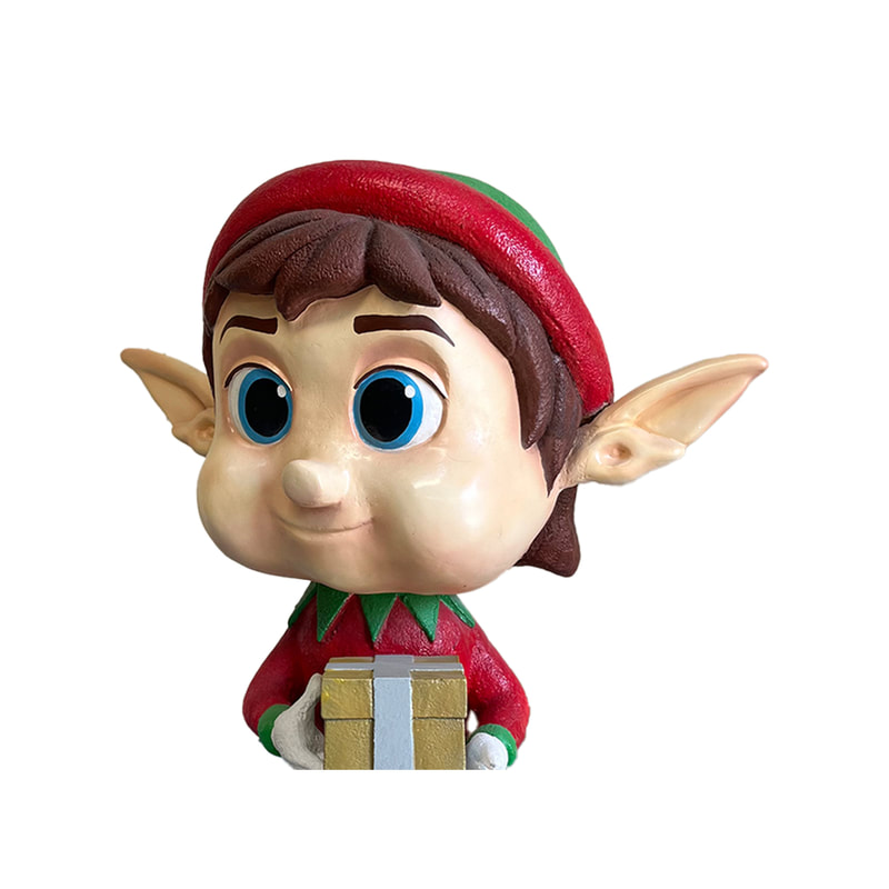P-PH157-MC Type 2 female elf holding a gift box
