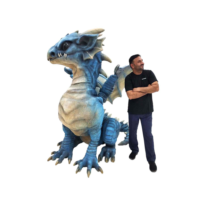 P-PH169-BU 220cm dragon in blue