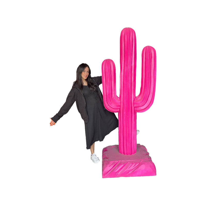 P-PH181-HP Type 1 colourful cactus in hot pink