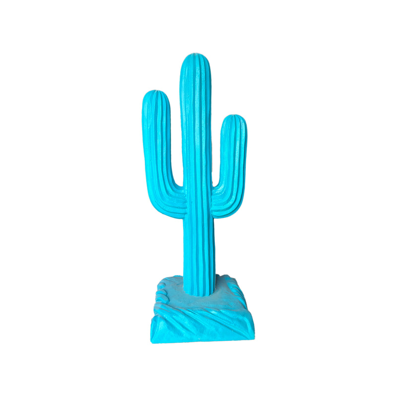 P-PH182-TQ Type 1 colourful cactus in turquoise