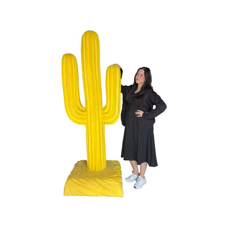 P-PH183-YL Type 1 colourful cactus in yellow