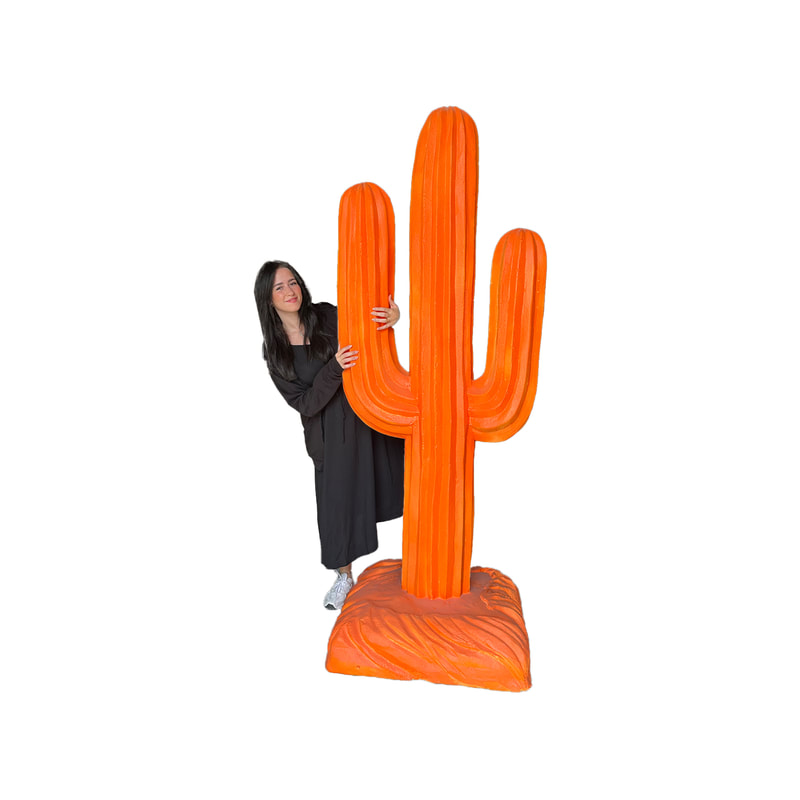P-PH184-OR Type 1 colourful cactus in orange