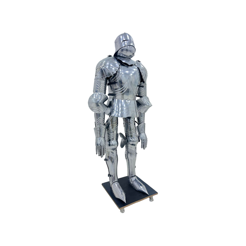 P-PH187-SI Type 2 standing suite of amour in silver