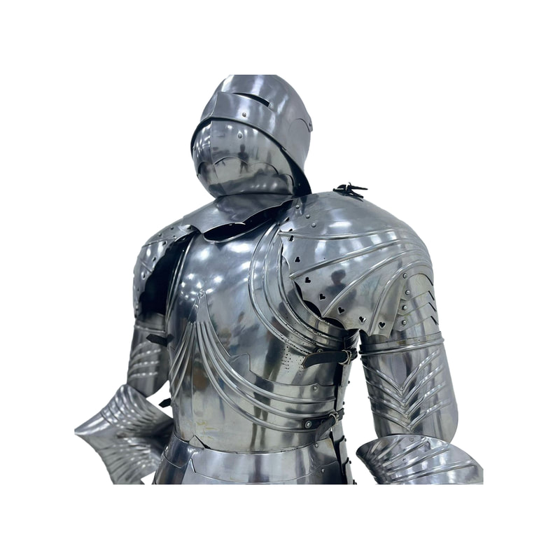 P-PH187-SI Type 2 standing suite of amour in silver