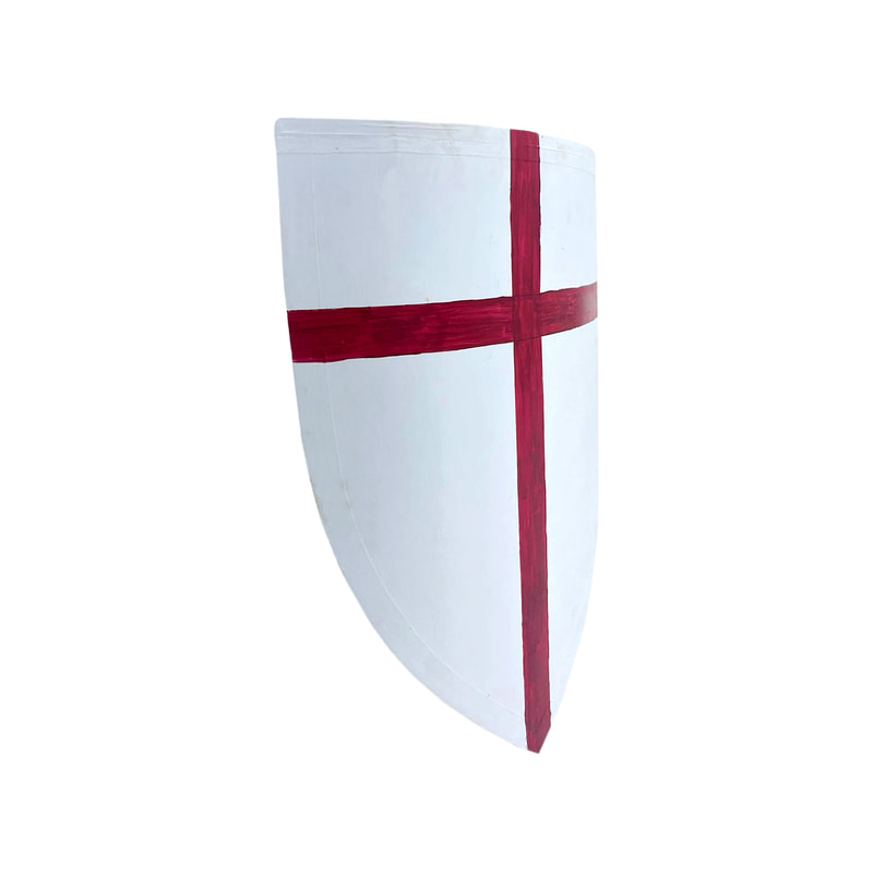 P-PH188-RW Type 1 medieval wooden shield with English flag