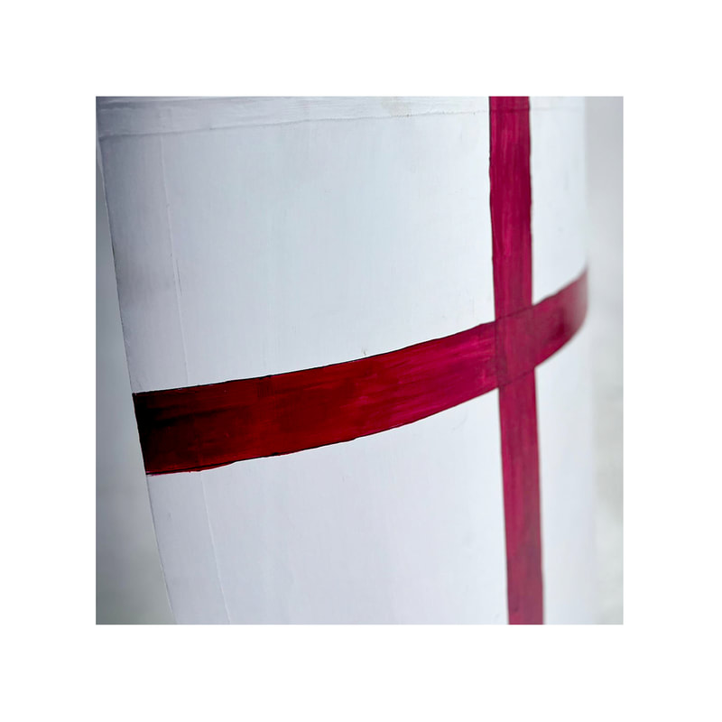 P-PH188-RW Type 1 medieval wooden shield with English flag