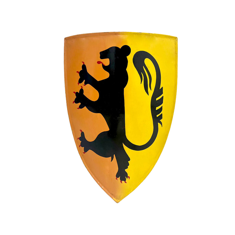 P-PH191-MC Type 1 metal medieval shield with single lion