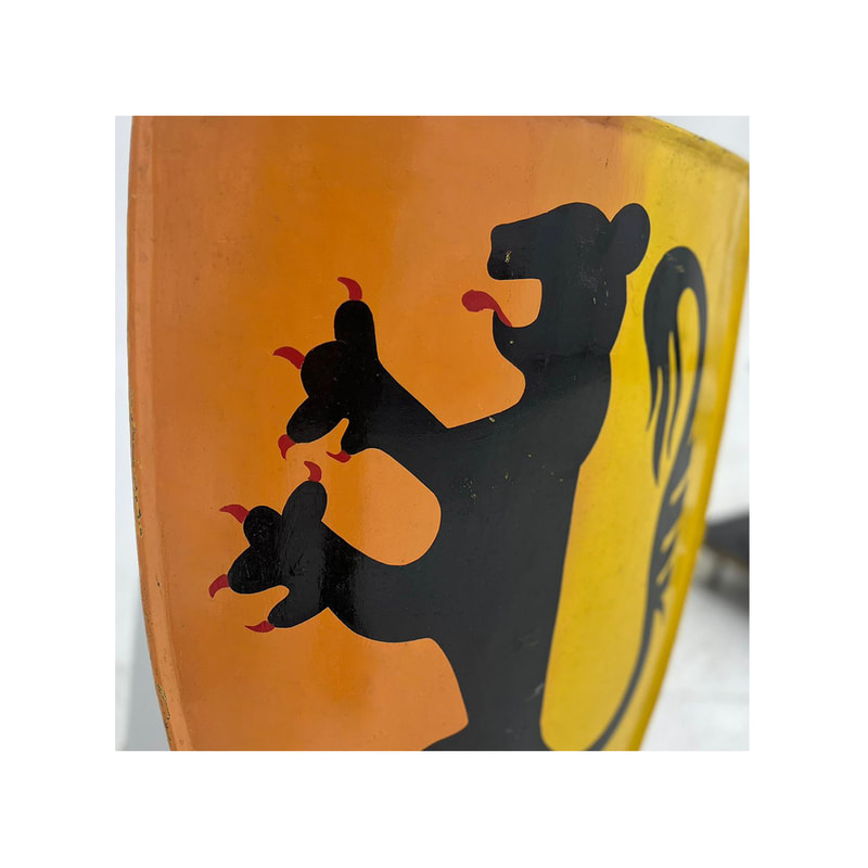 P-PH191-MC Type 1 metal medieval shield with single lion