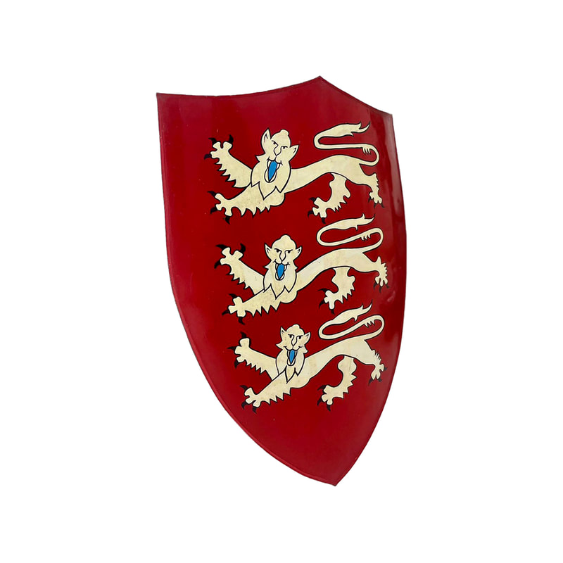 P-PH192-MC Type 2 metal medieval shield with three lions