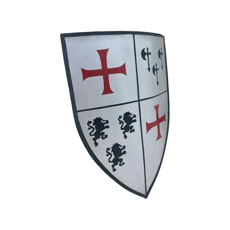 P-PH193-MC Type 1 metal medieval shield with quartering 
