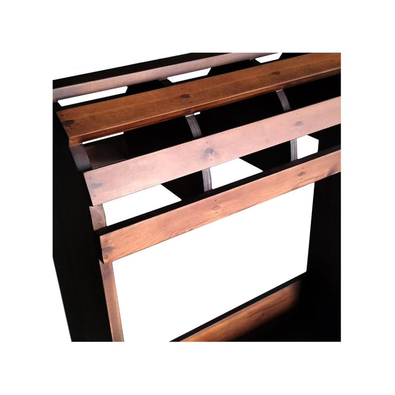 P-PH198-DW Saddle stand in dark wood