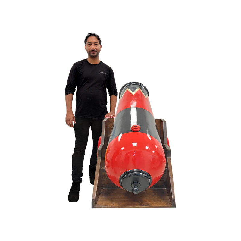 P-PH199-MC 165cm vintage style circus cannon 