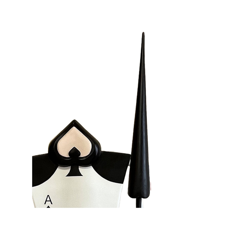 P-PH202-BW playing card guard with staff in black spade