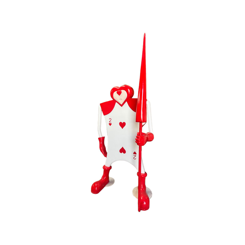 P-PH202-RW playing card guard with staff in red hearts