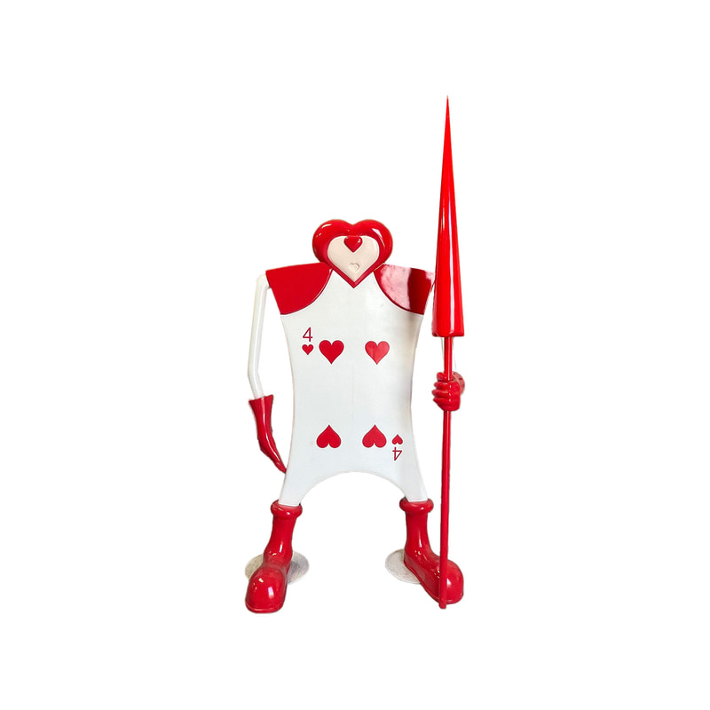 P-PH202-RW playing card guard with staff in red hearts