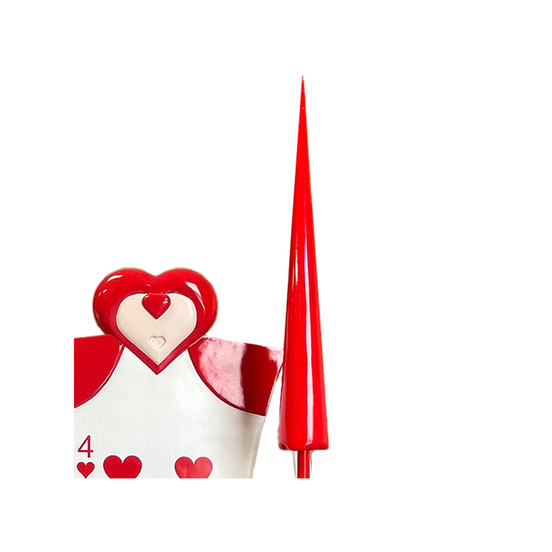 P-PH202-RW playing card guard with staff in red hearts