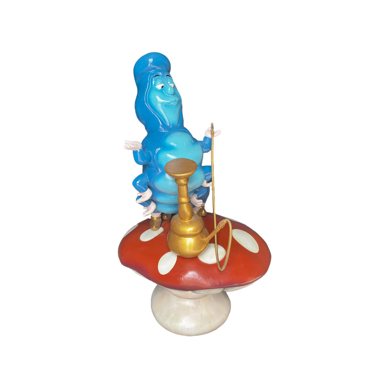 P-PH207-MC 180cm Absolem the smoking caterpillar on a mushroom