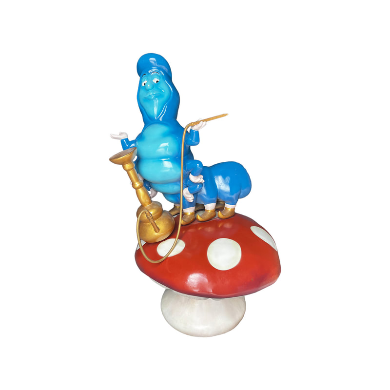 P-PH207-MC 180cm Absolem the smoking caterpillar on a mushroom