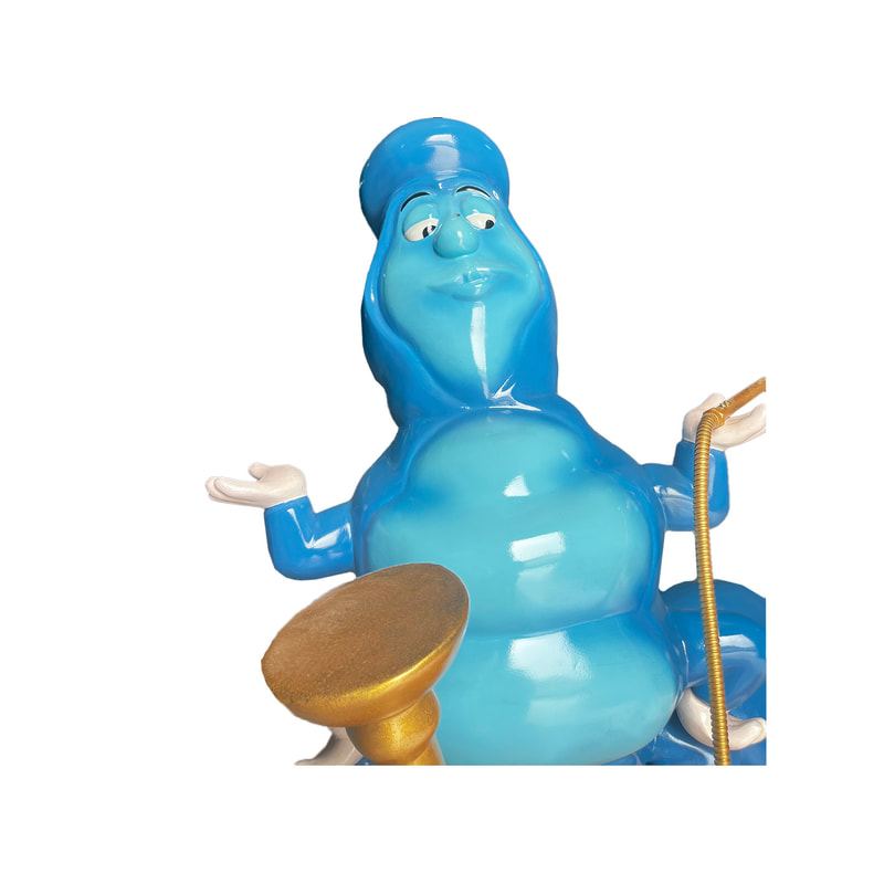 P-PH207-MC 180cm Absolem the smoking caterpillar on a mushroom