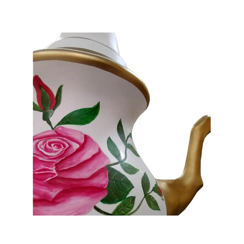 P-PH210-MC 240cm teacup stack with flower print detail