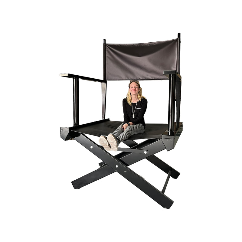 P-TH225-BL 250cm Giant directors chair in black