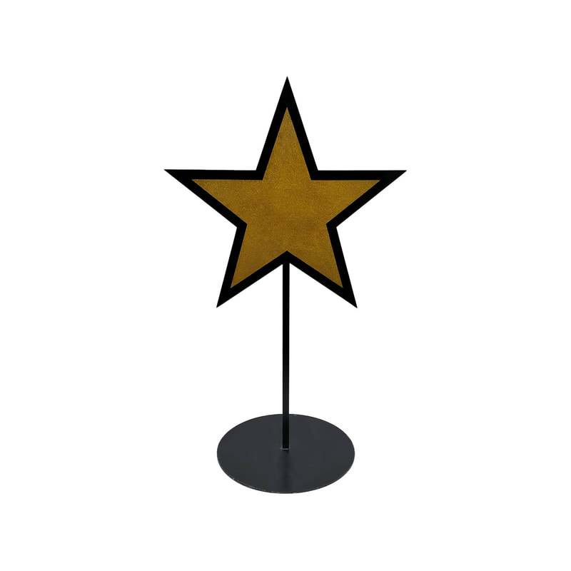 P-PH226-GD Type 1 120cm gold star with glitter finish