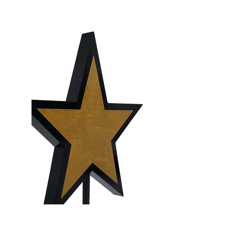 P-PH226-GD Type 1 120cm gold star with glitter finish