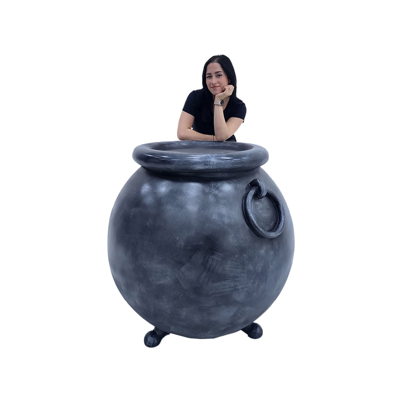 P-PH230-SI 100cm cauldron with silver cast iron finish