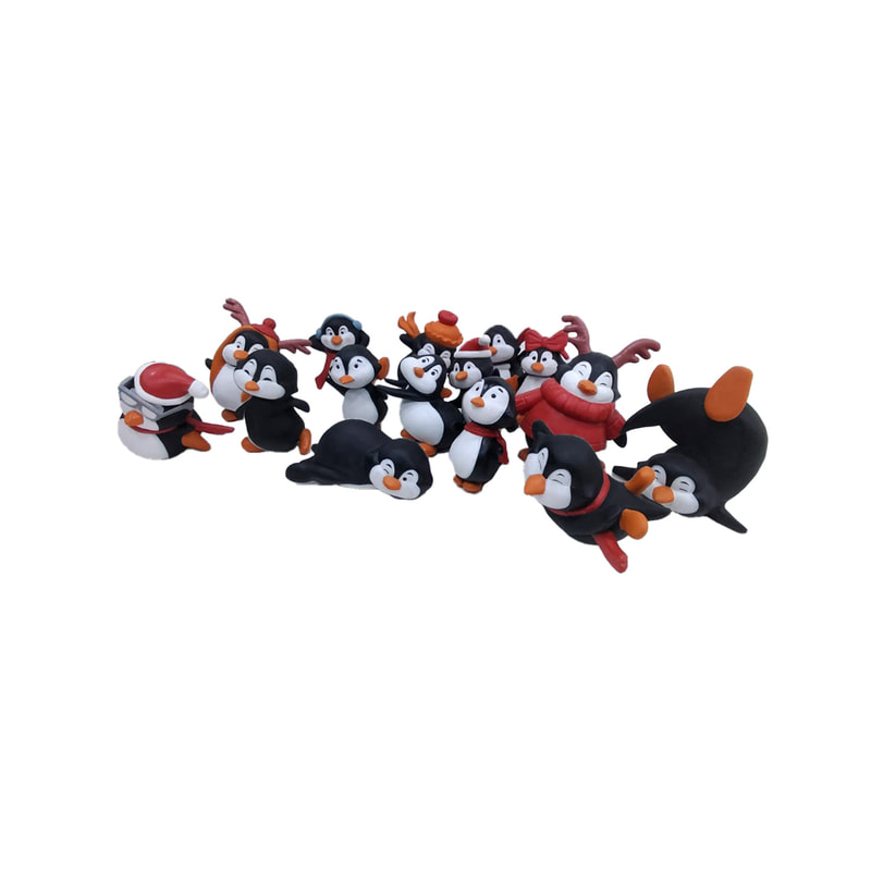 P-PH240-MC Set of 15 playful penguin characters