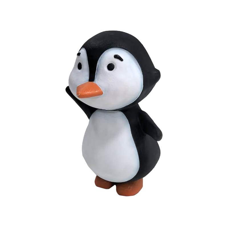 P-PH244-MC Type 4 penguin standing waving