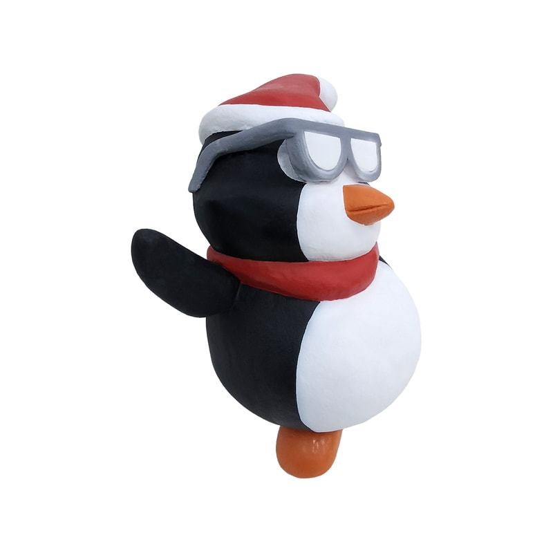 P-PH245-MC Type 5 penguin with sunnies and santa hat