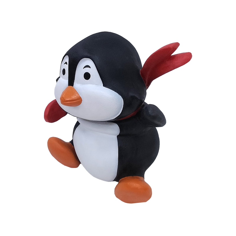 P-PH247-MC Type 7 penguin sitting with red scarf