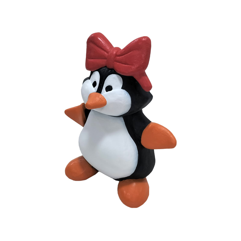 P-PH251-MC Type 11 penguin with big red bow