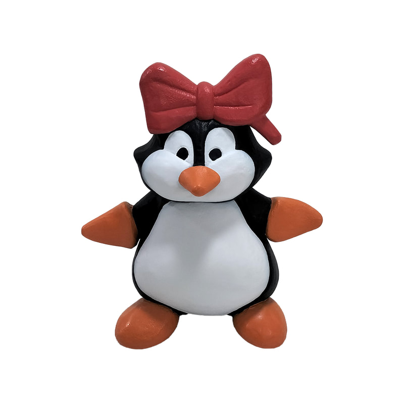 P-PH251-MC Type 11 penguin with big red bow
