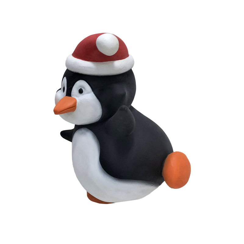P-PH253-MC Type 13 penguin with Santa hat