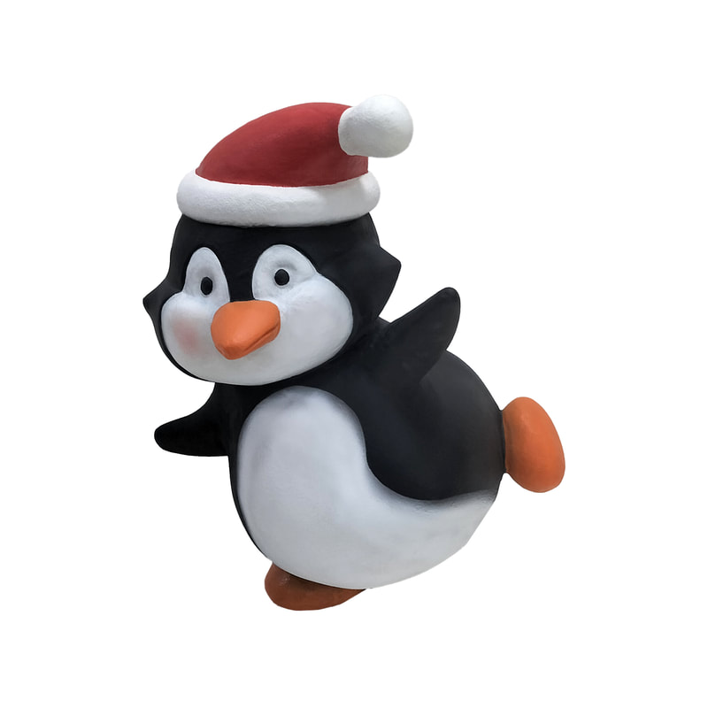 P-PH253-MC Type 13 penguin with Santa hat
