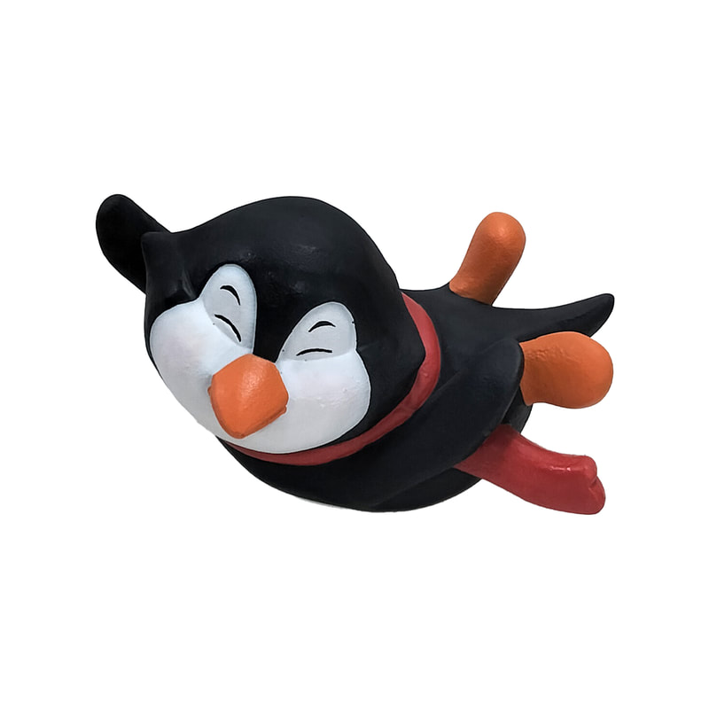P-PH255-MC Type 15 penguin belly sliding with red scarf