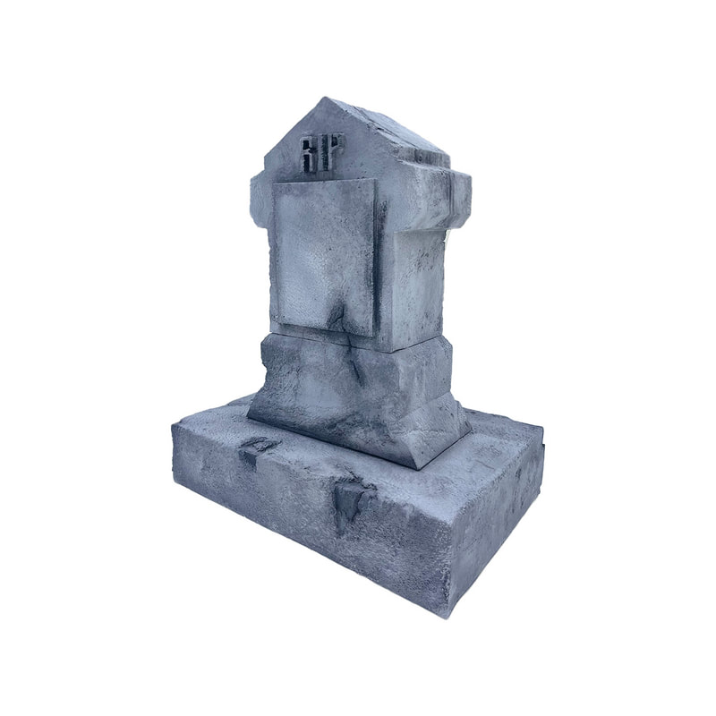 P-PH294-DG Type 5 gravestone with slightly shaped top on slopped base