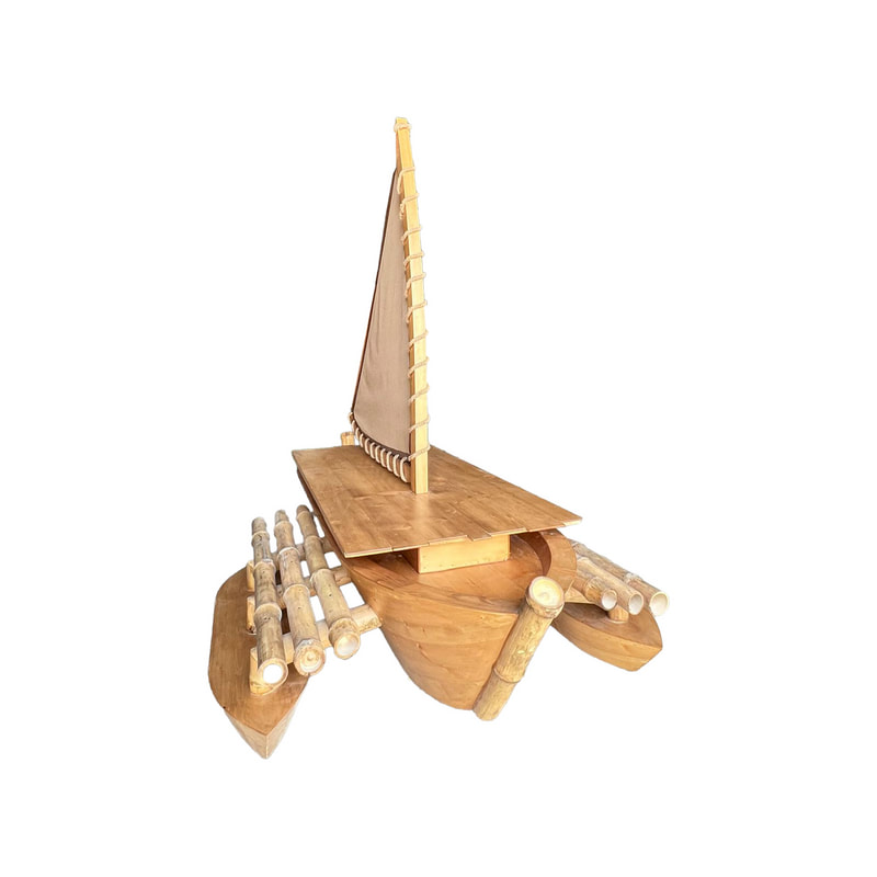 Tiki Boat - 220cm - Natural Wood (P-PH332-NW)