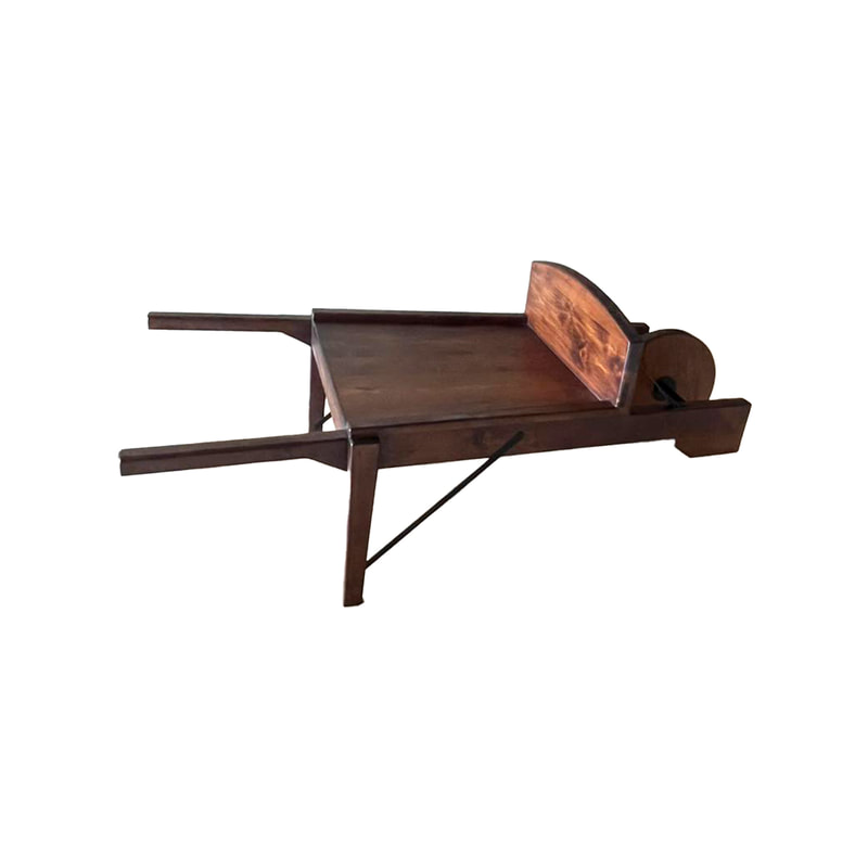 P-PH407-DW 170cm wheel barrow in dark wood