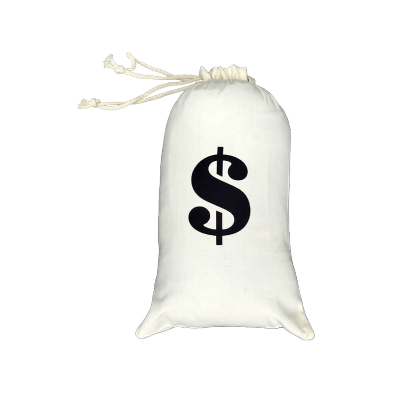 P-PH410-BC 45cm money bag with draw string