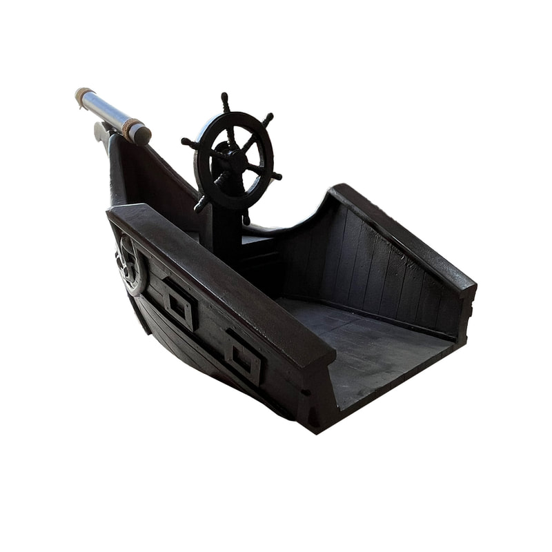 P-PH422-DW pirate shipwreck in dark wood