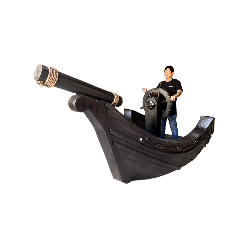 P-PH422-DW pirate shipwreck in dark wood
